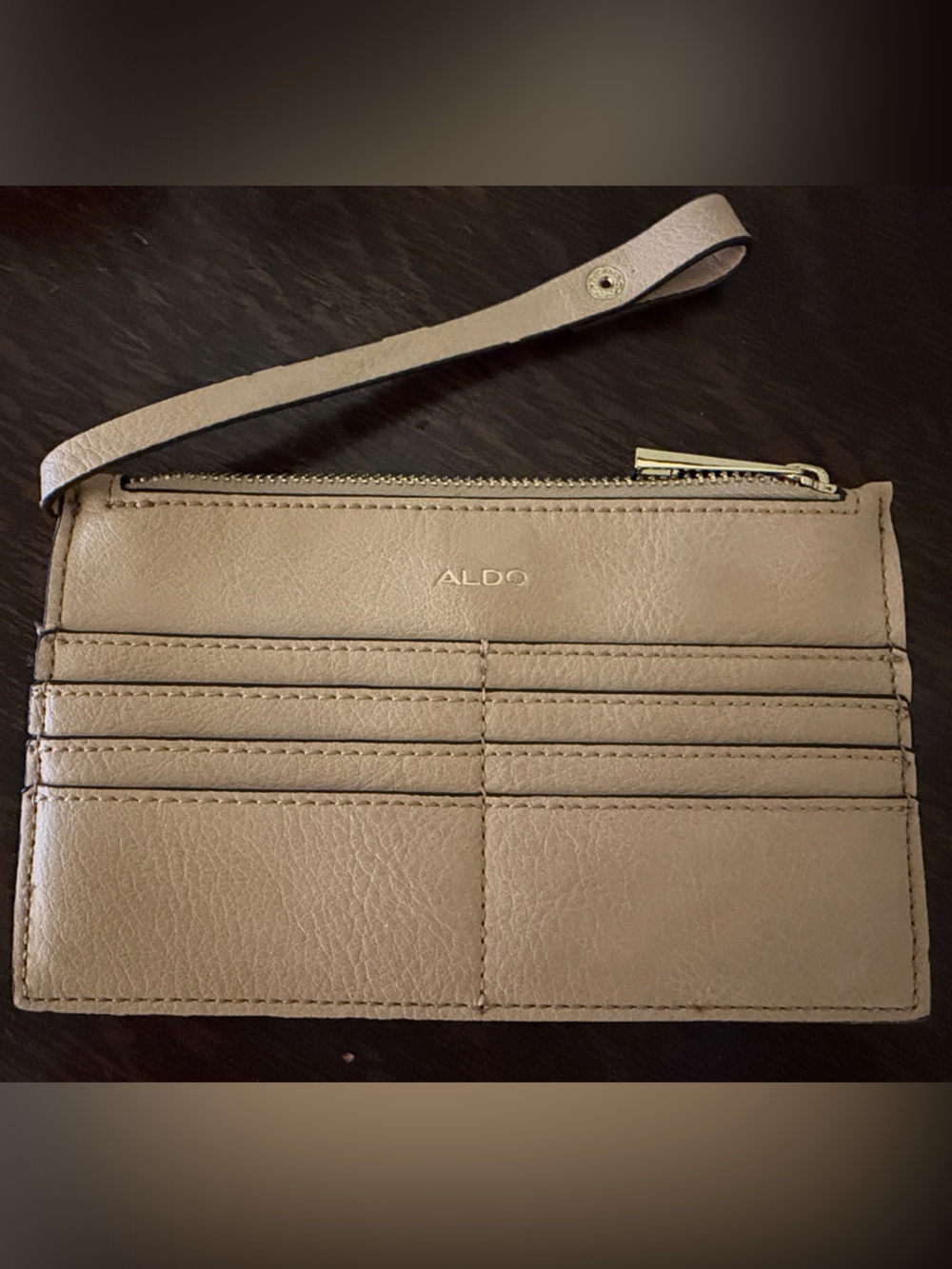 Aldo Taupe Wristlet Cardholder with Strap